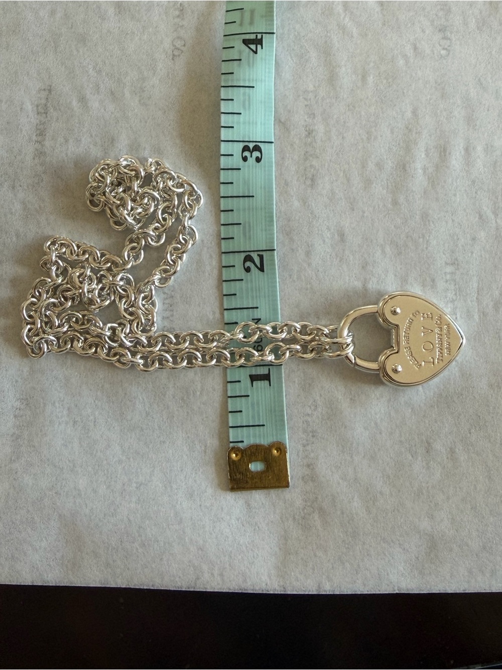 Tiffany & Co. Lock Heart Necklace 18 inches! - Picture 9 of 10